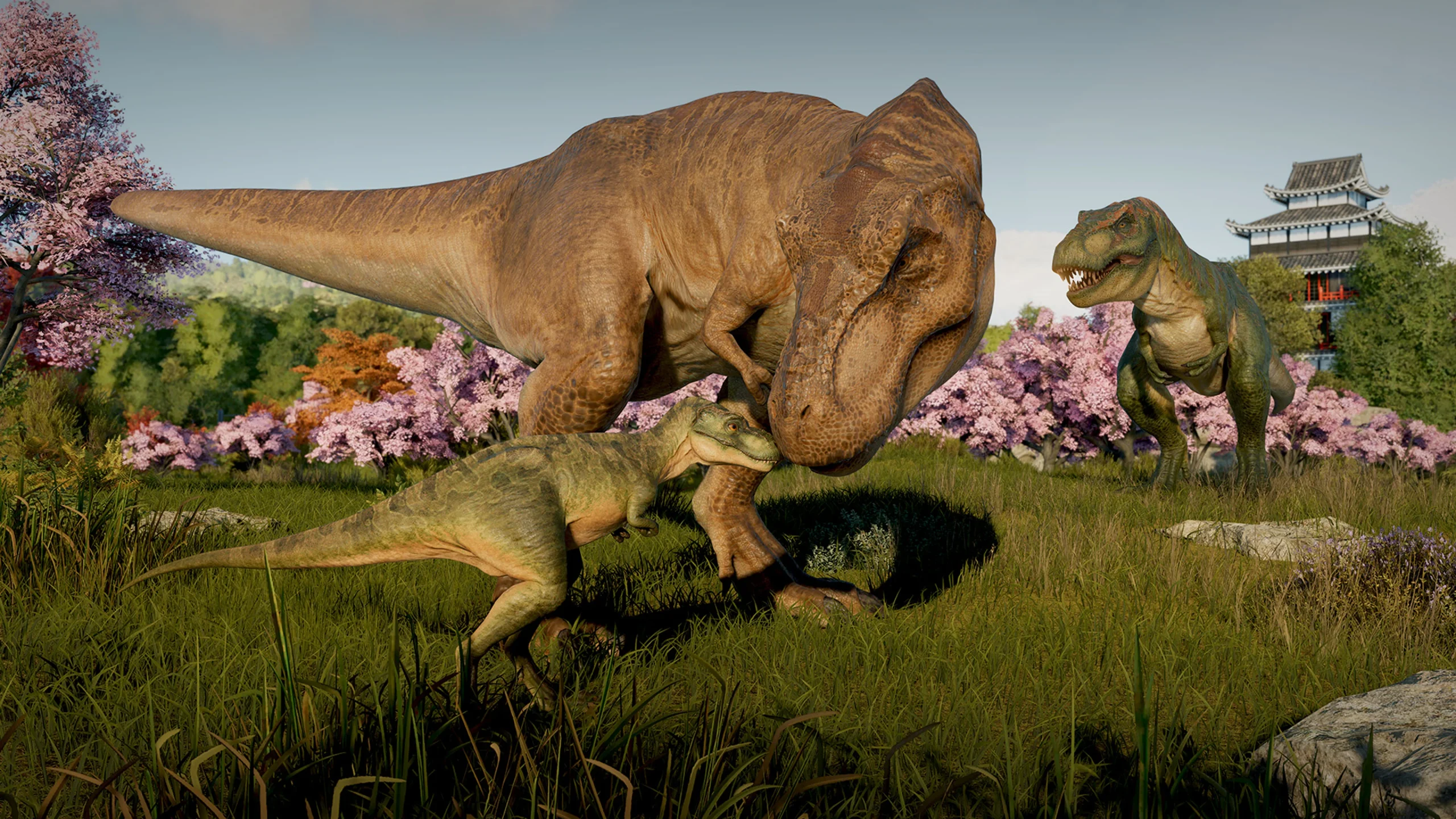 Pemandangan taman dinosaurus di Jurassic World Evolution 3