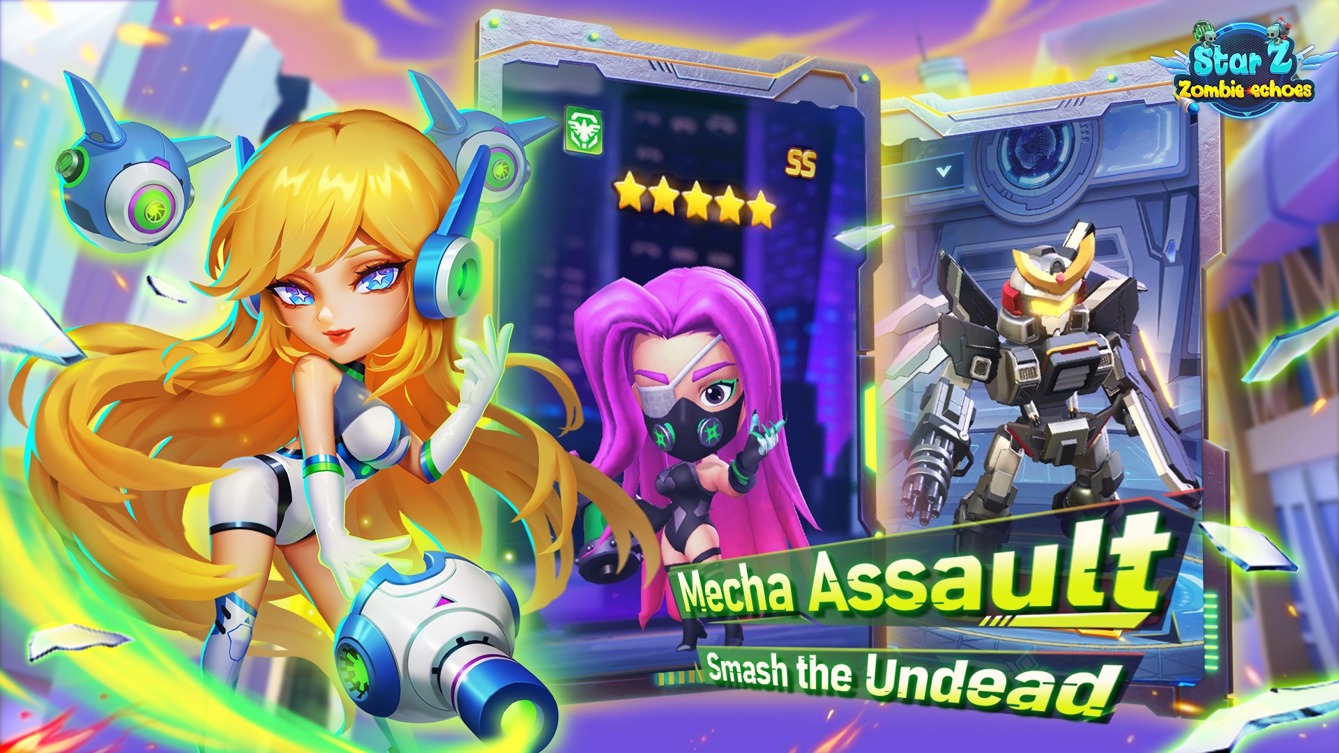 Star Z Zombie Echoes Game PC Terbaru 2025 Tampilan karakter utama Star Z Zombie Echoes bertarung melawan zombie di kota hancur dengan grafis realistis 2025