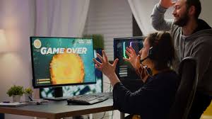 Tim Esports profesional sedang bermain di turnamen game besar