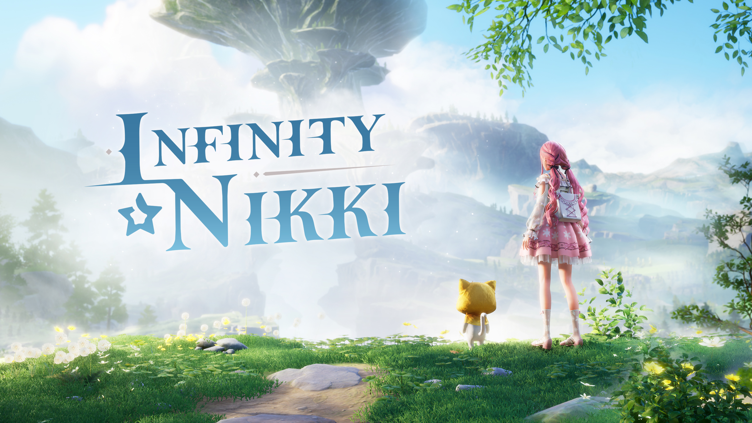 Pemain Infinity Nikki dengan outfit fashion unik di game