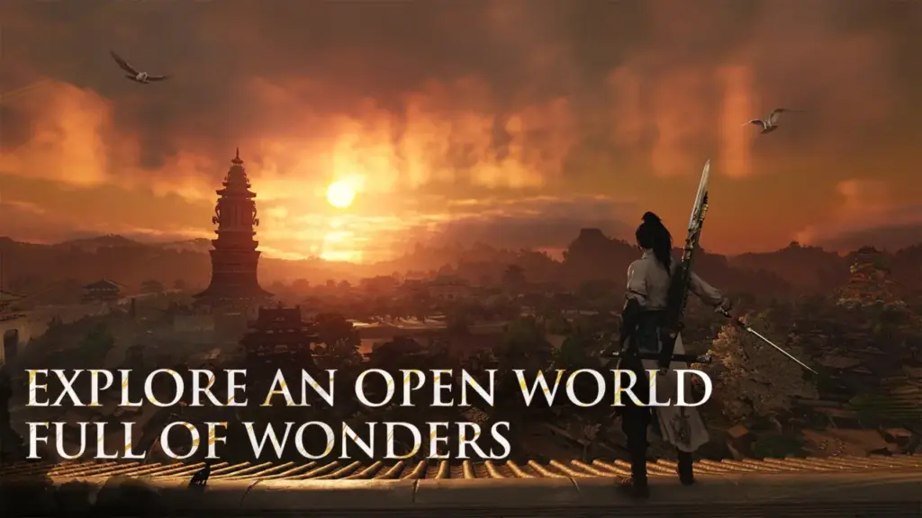 Ilustrasi dunia fantasi dalam game Where Winds Meet Mobile di Android dan iOS