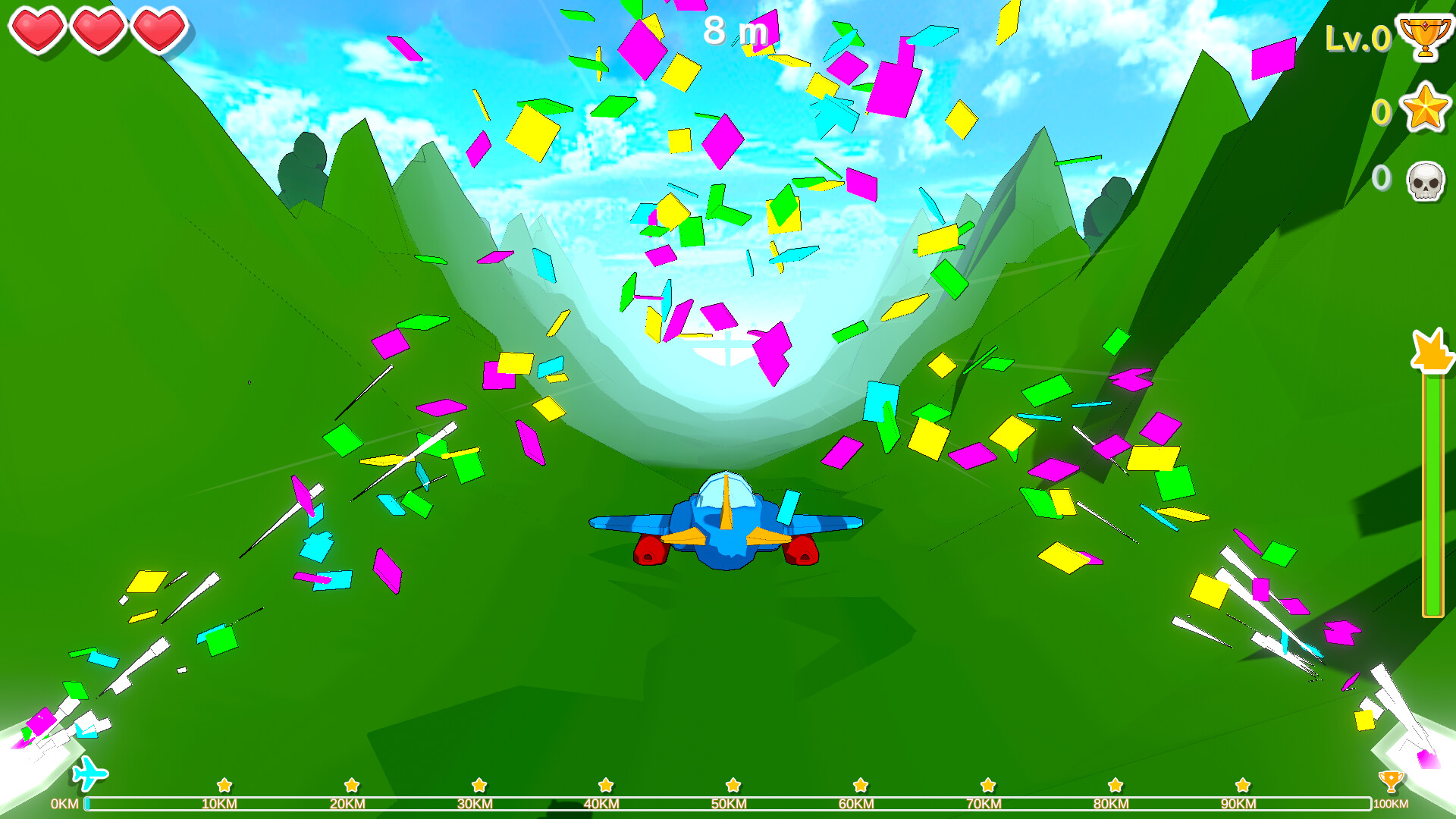 Gameplay Fly Over 100KM Mountains dengan pemandangan pegunungan realistis