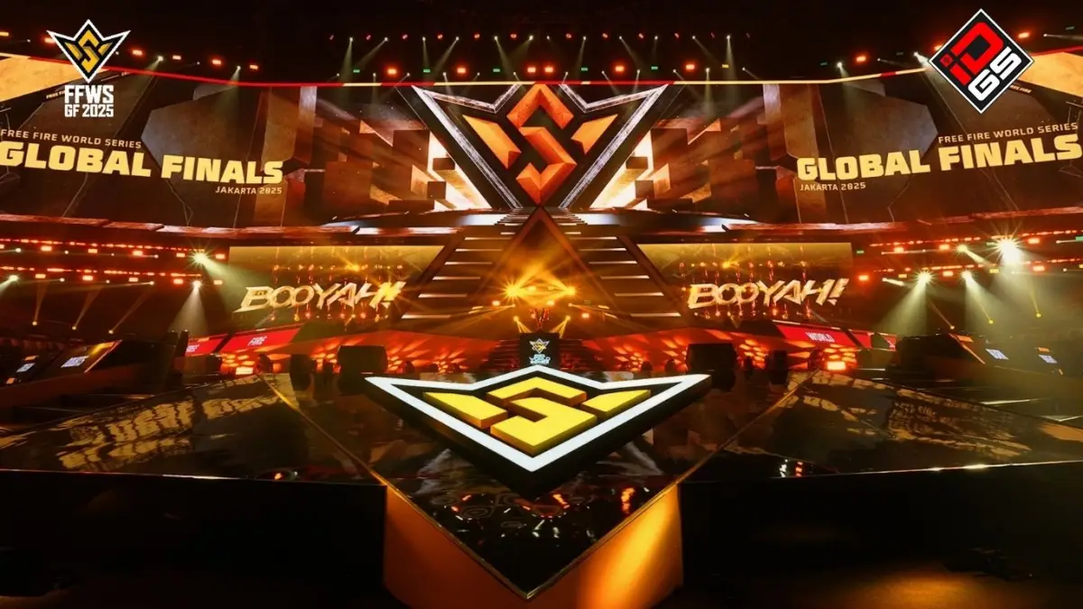 Suasana Grand Final FFWS Global 2025 di Jakarta dengan tim profesional dan fans mendukung