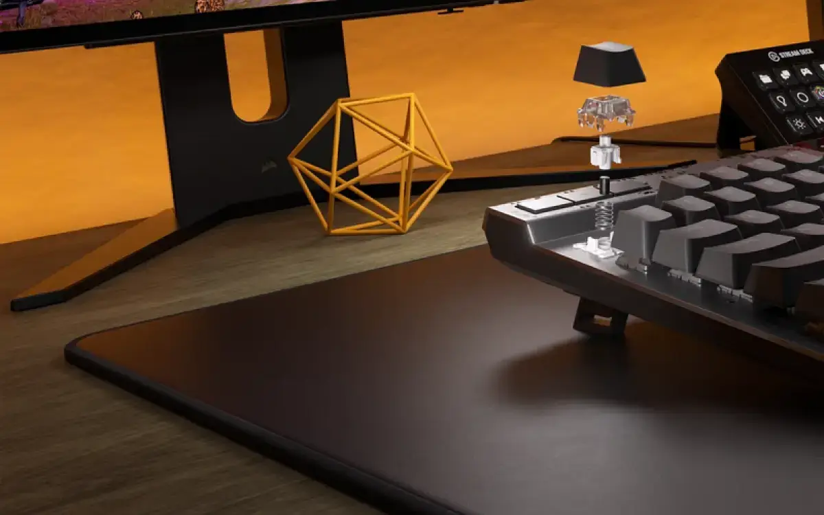 Keyboard Rapid Trigger gaming FPS dengan backlight RGB warna-warni