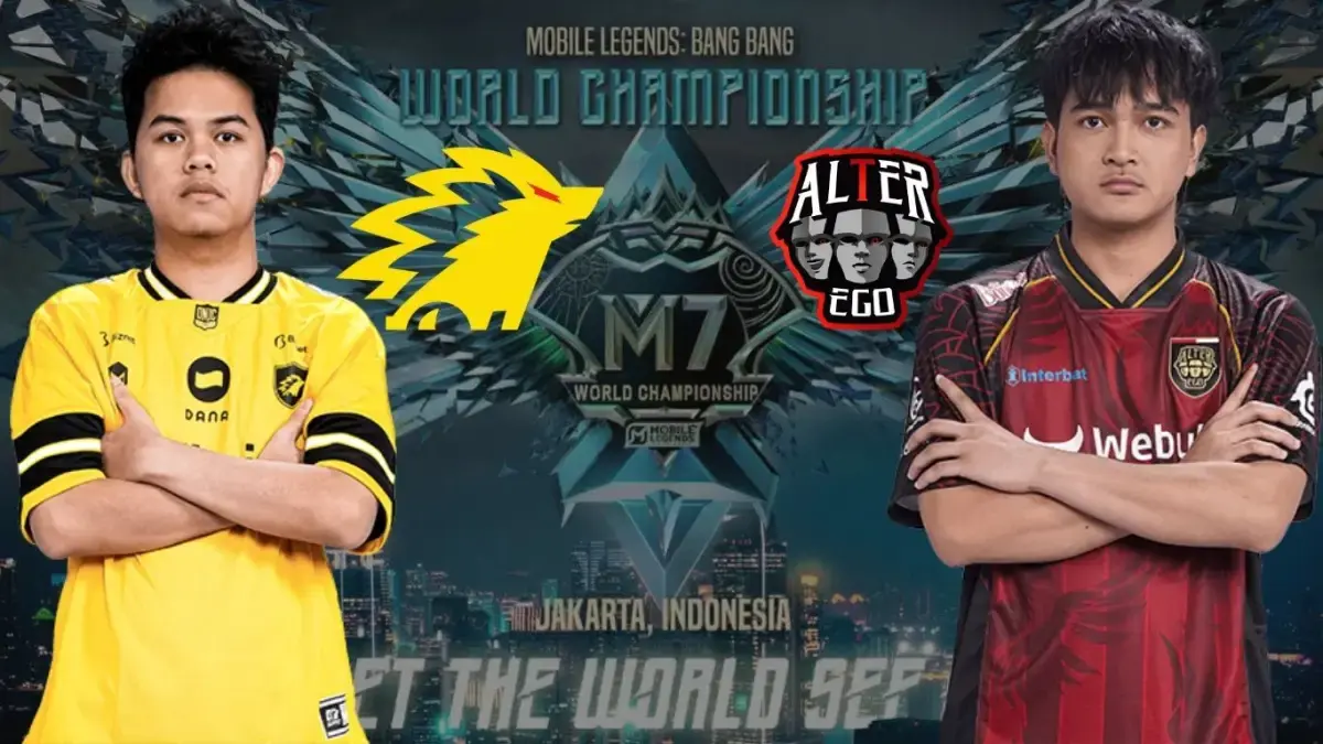 SANZ dan Nino sedang bertarung di turnamen esports M7 Jakarta dengan strategi intens dan penuh fokus.