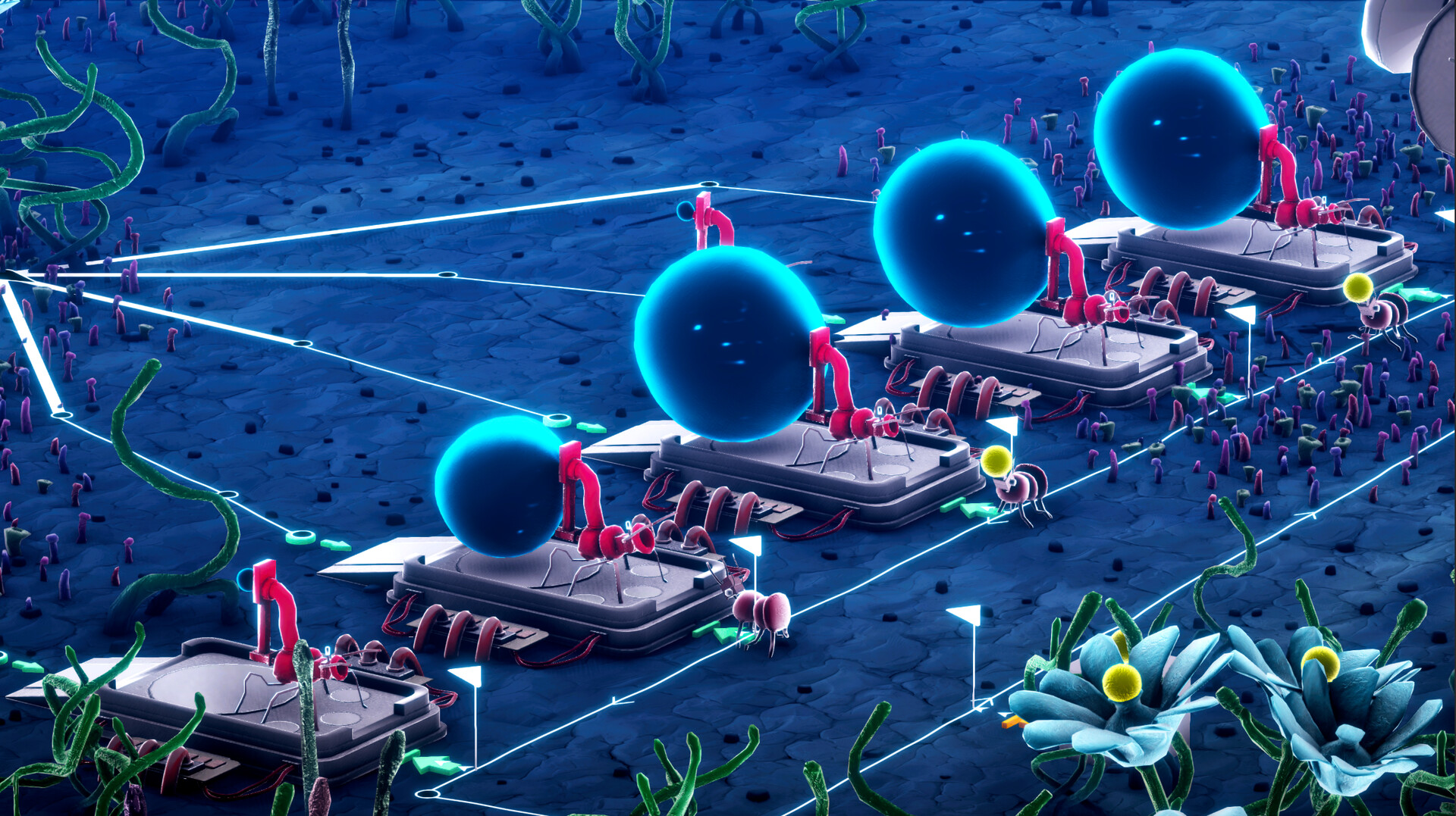 Microtopia Prologue dunia mikro futuristik dengan koloni karakter strategis