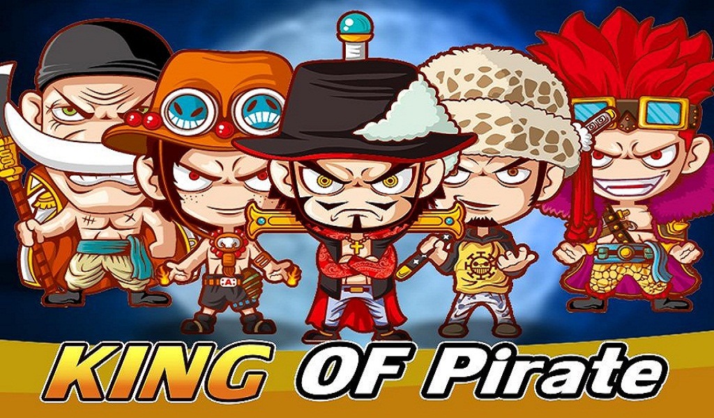Kapten legendaris dengan kapal perang di tengah lautan game King Of The Pirates