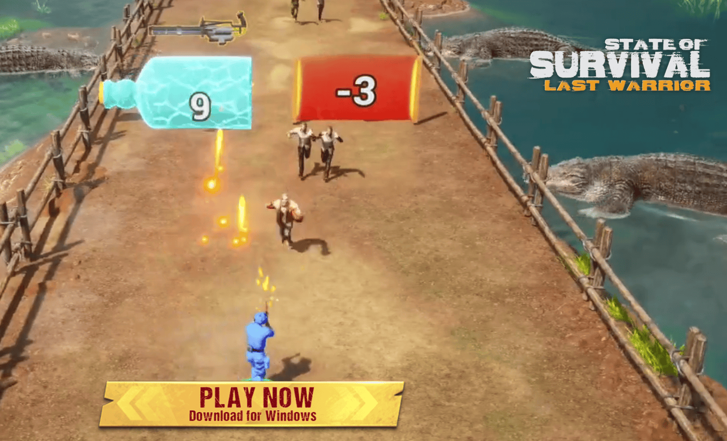 Markas utama dalam State of Survival Last Warrior dengan bangunan pertahanan kuat