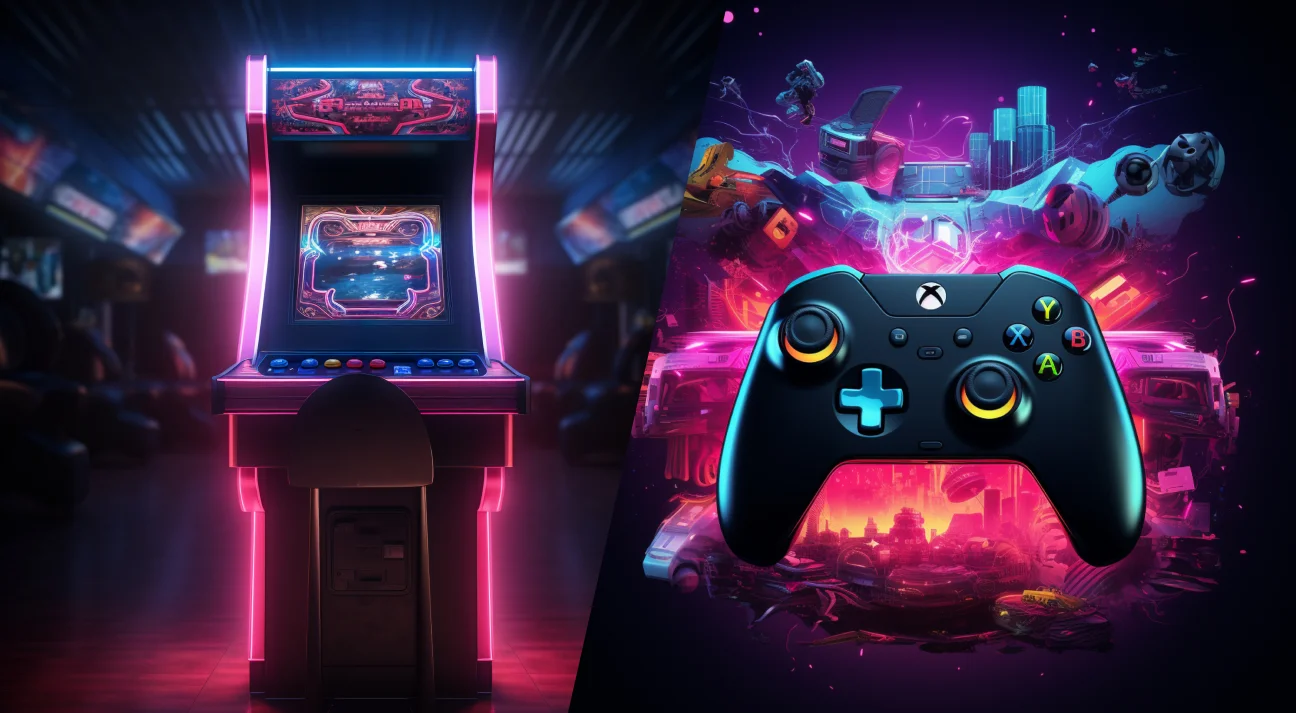 Perbandingan grafis game retro 8-bit dengan grafis game modern 3D realistis