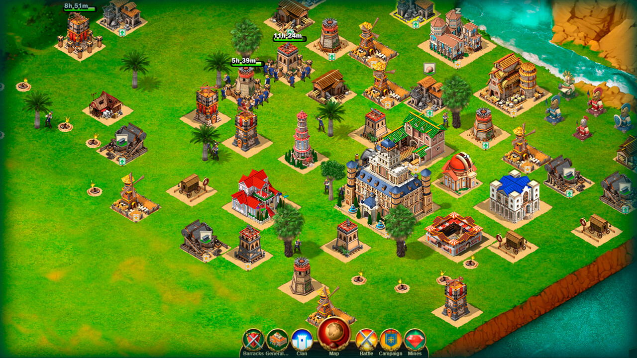 Screenshot pertempuran strategi War and Peace Steam dengan pasukan infanteri dan kavaleri