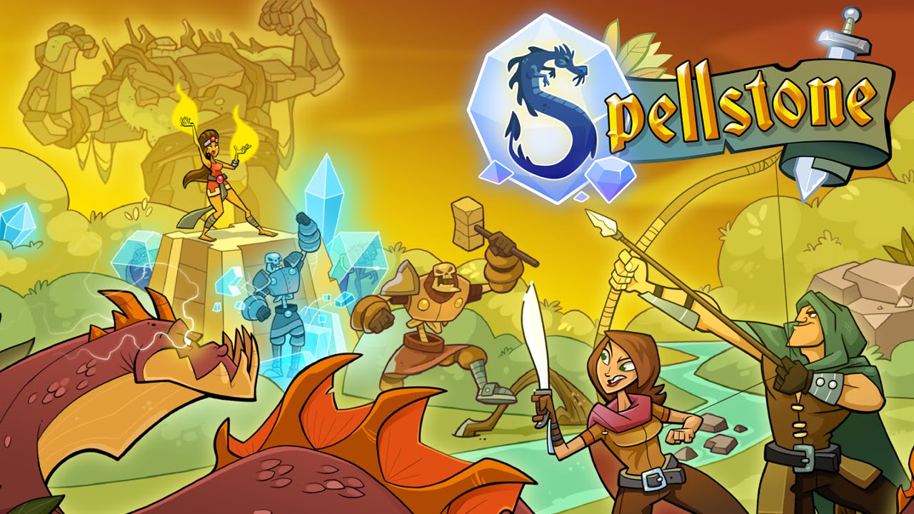 Tampilan layar game Spellstone dengan kartu hero dan spell dalam pertarungan strategi