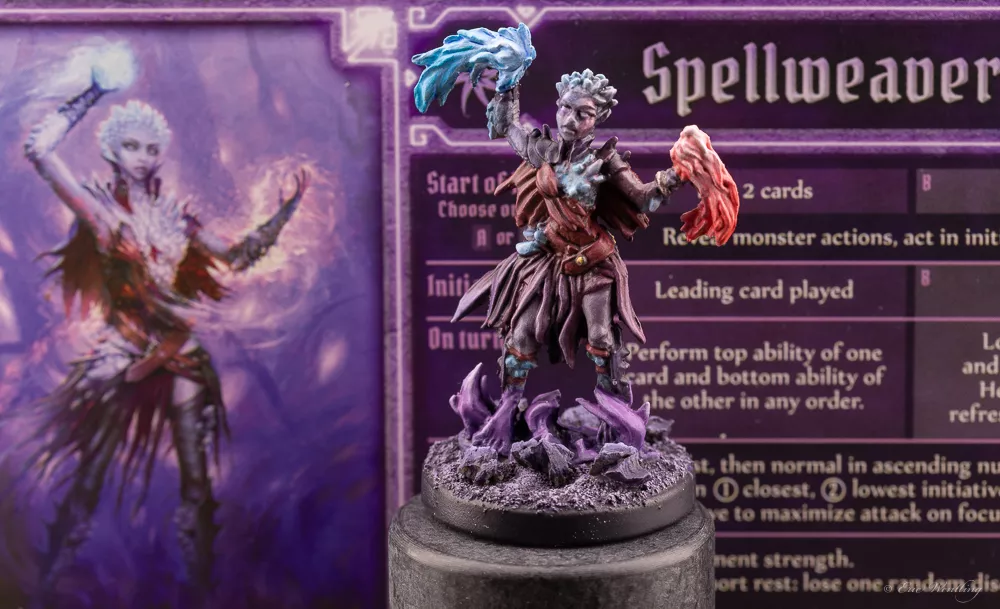 Spellweaver Kartu Fantasi Epik Ilustrasi kartu Spellweaver dengan makhluk fantasi dan mantra kuat