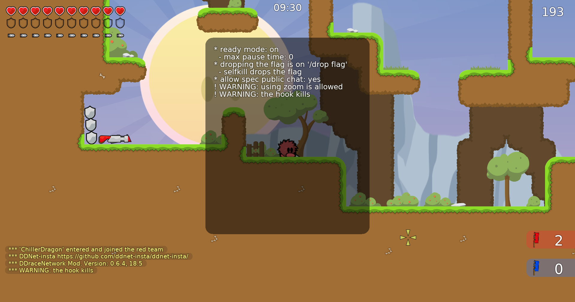 DDNet game platformer multiplayer dengan mekanik hook