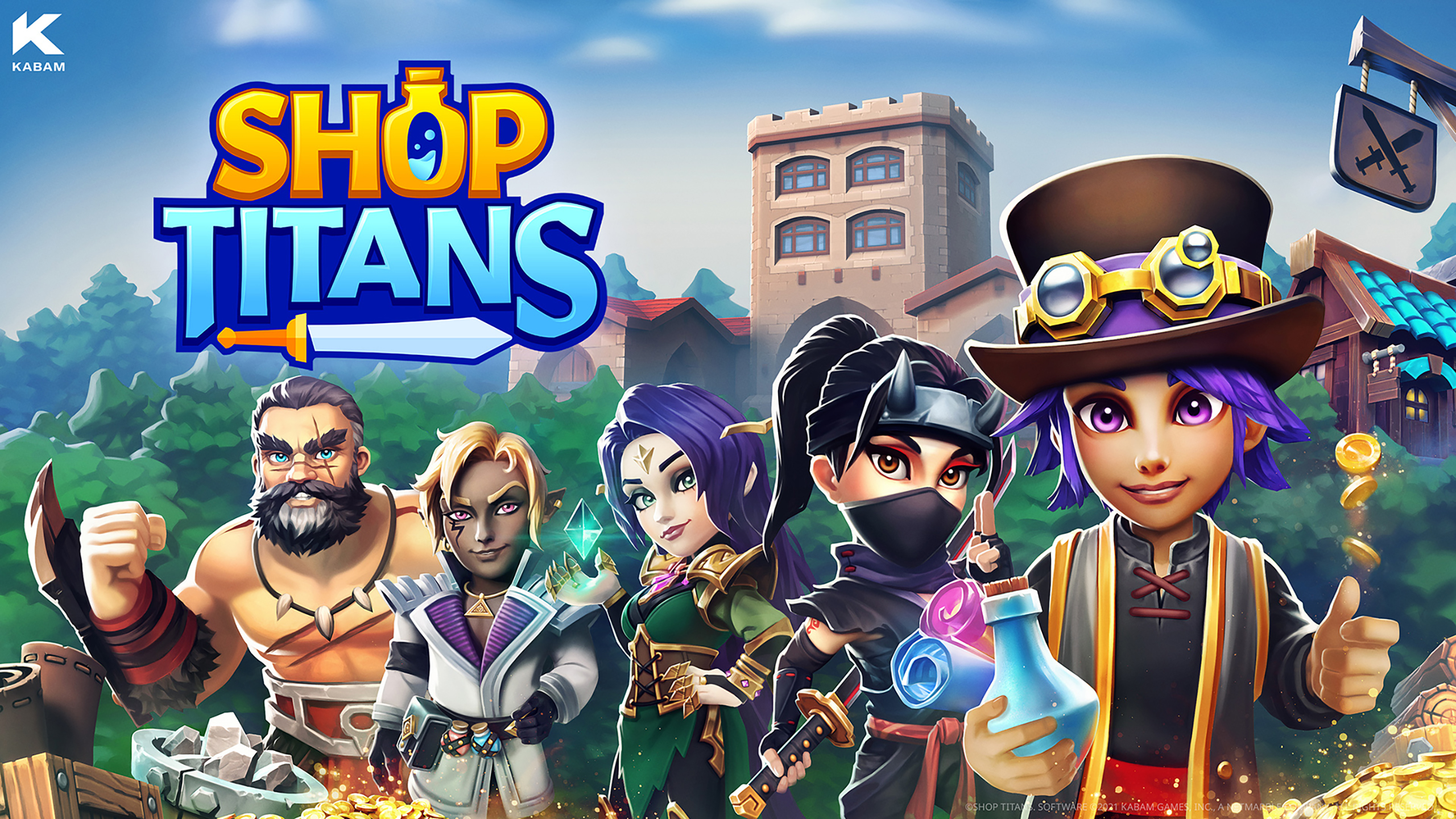 Gameplay Shop Titans Mengelola Toko Fantasi Gameplay Shop Titans saat pemain mengelola toko dan crafting item untuk para hero petualang