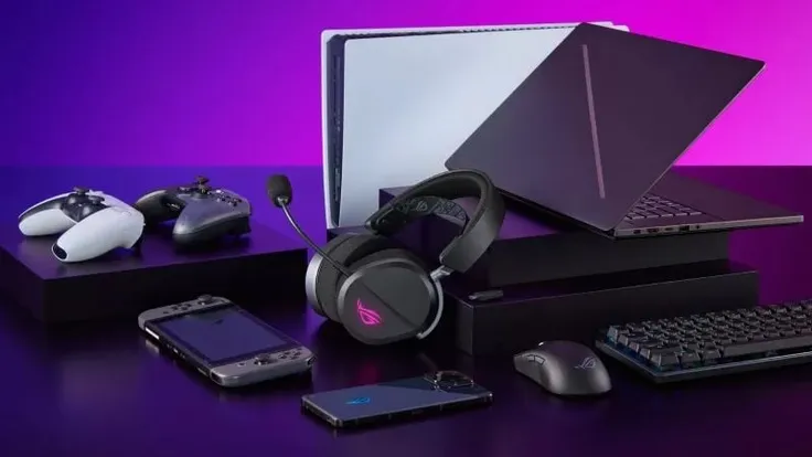 Headset Gaming Berkualitas untuk Laptop Headset gaming hitam dengan mikrofon noise-cancelling