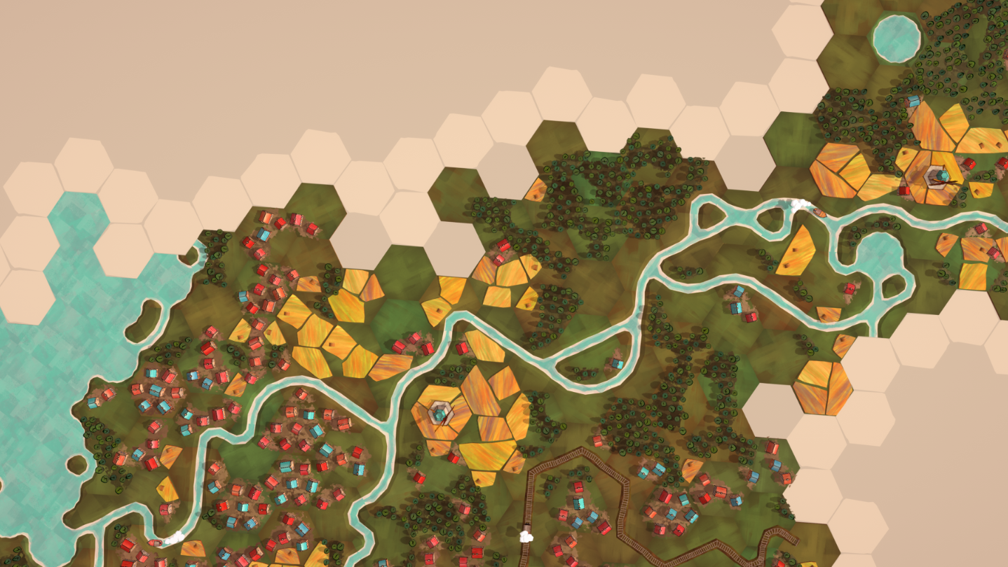 Gameplay Dorfromantik membangun desa dengan tile puzzle santai