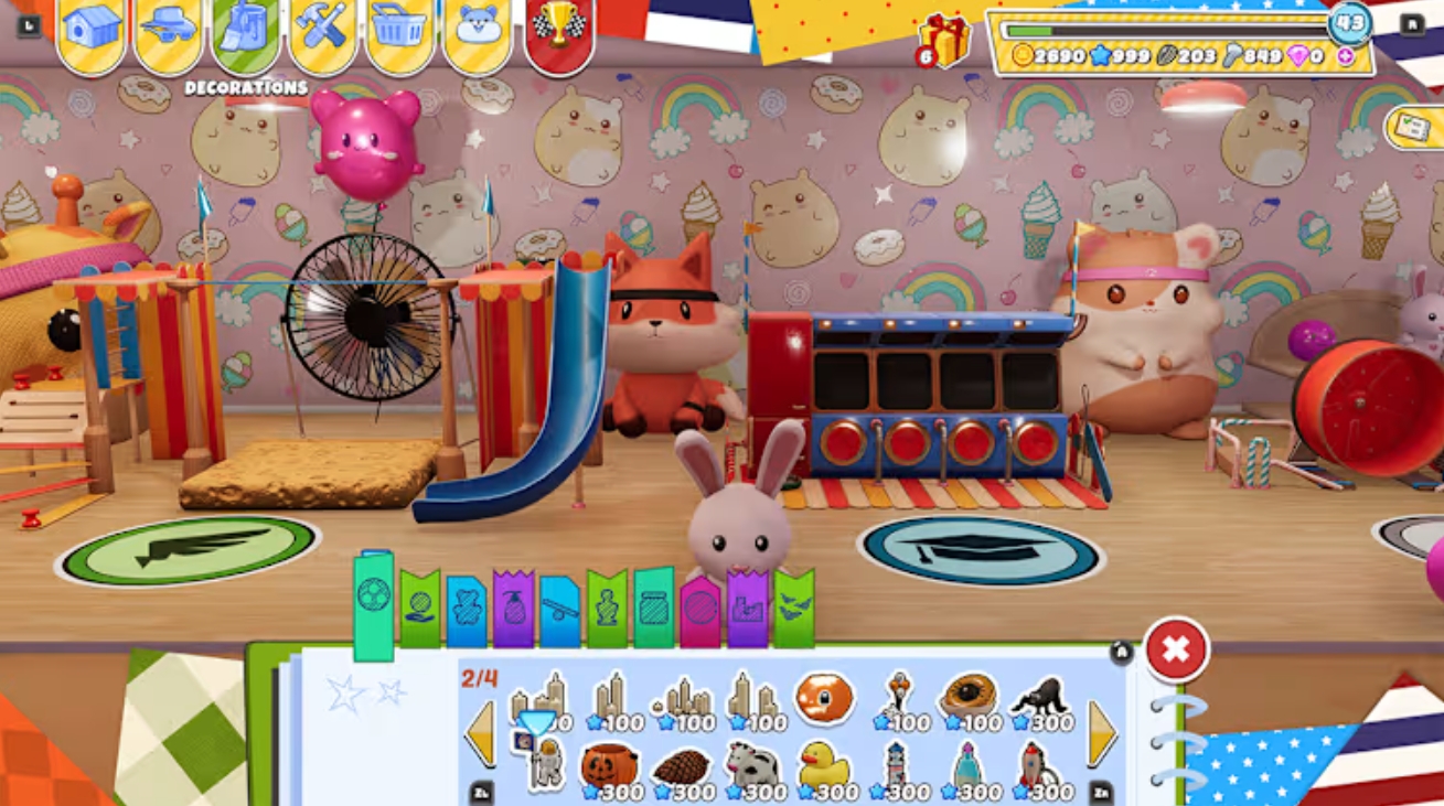 Gameplay Hamster Playground dengan hamster lucu bermain mini game