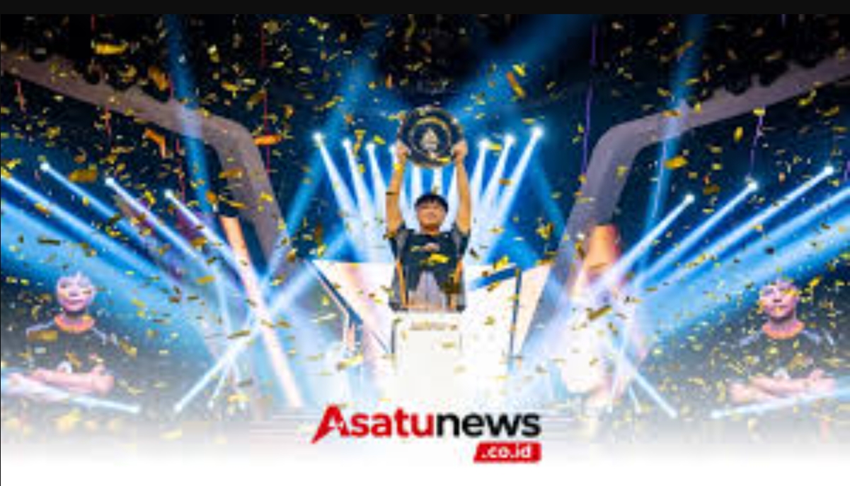 pemain esports sedang bertanding dalam turnamen esports modern dengan setup gaming profesional