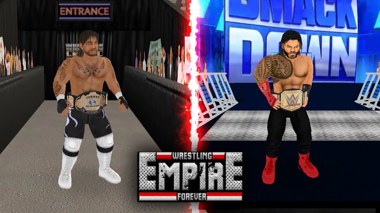 Gameplay Wrestling Empire menampilkan pertarungan gulat realistis di arena