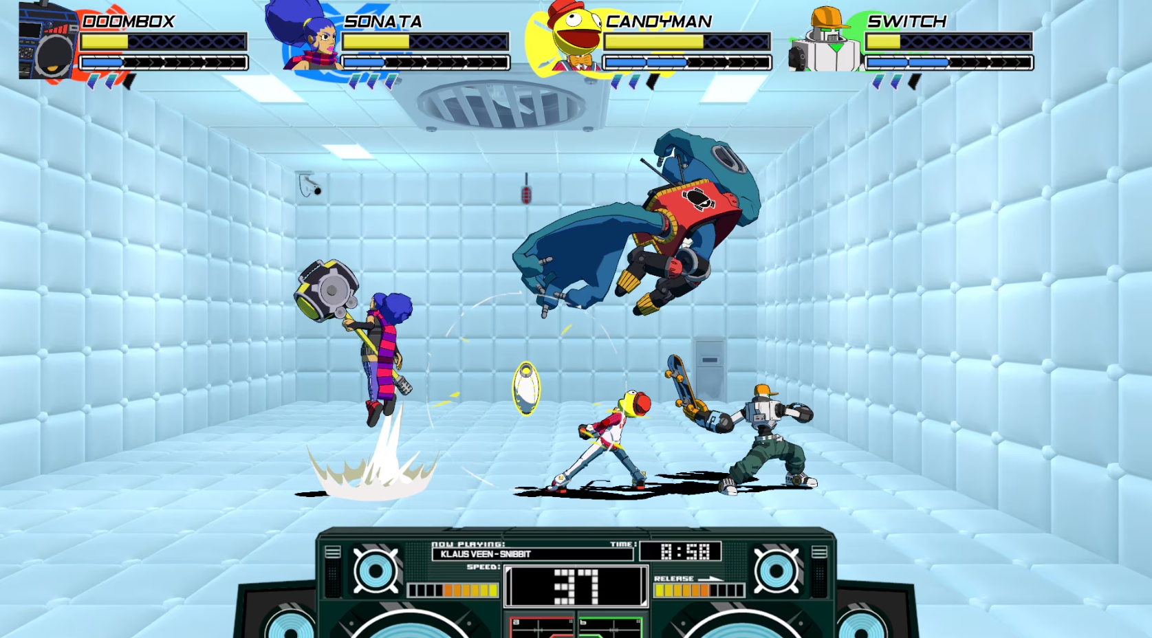 Lethal League Blaze game fighting arcade dengan pertarungan bola cepat dan karakter unik