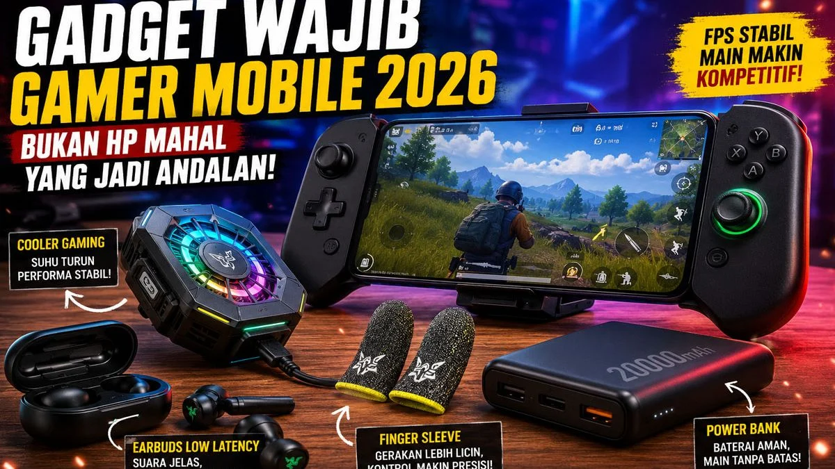 Aksesoris Gaming Modern 2026 untuk Setup Profesional Aksesoris gaming modern 2026 dengan keyboard RGB, mouse presisi, headset premium, dan setup gaming profesional