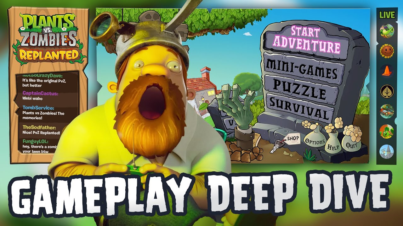 Plants vs. Zombies Replanted menampilkan grafis baru dengan tanaman melawan zombie dalam gameplay tower defense klasik