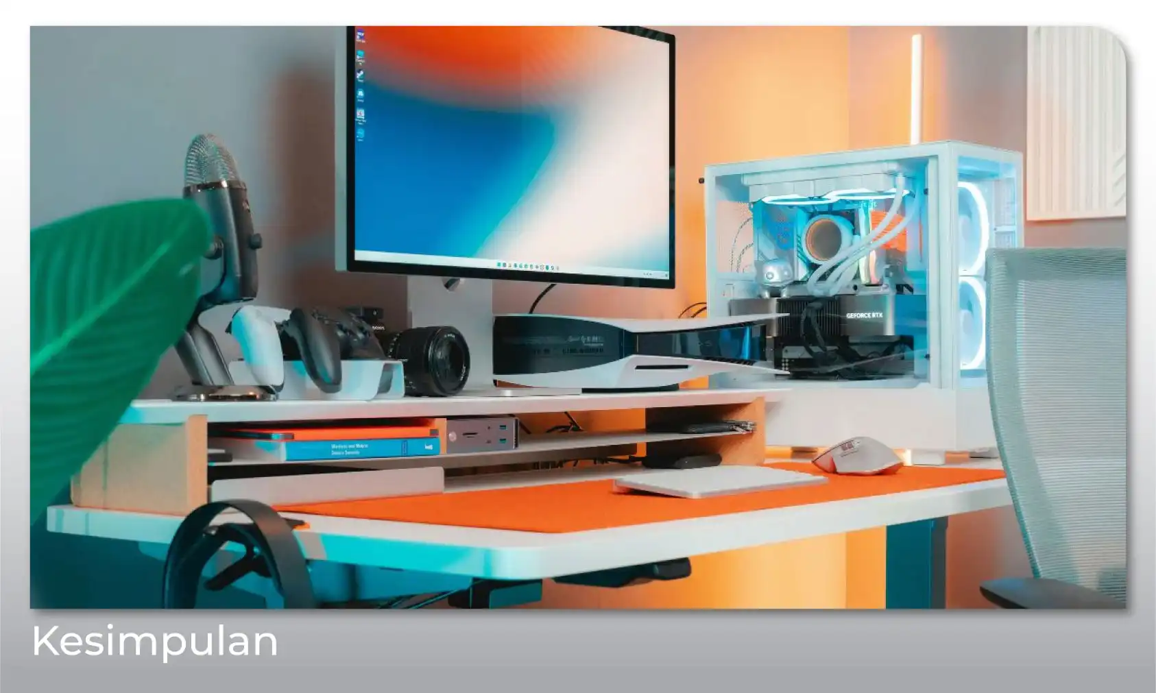 Aksesoris Gaming untuk Setup Gaming Modern Aksesoris gaming untuk setup gaming modern dengan keyboard mouse dan headset